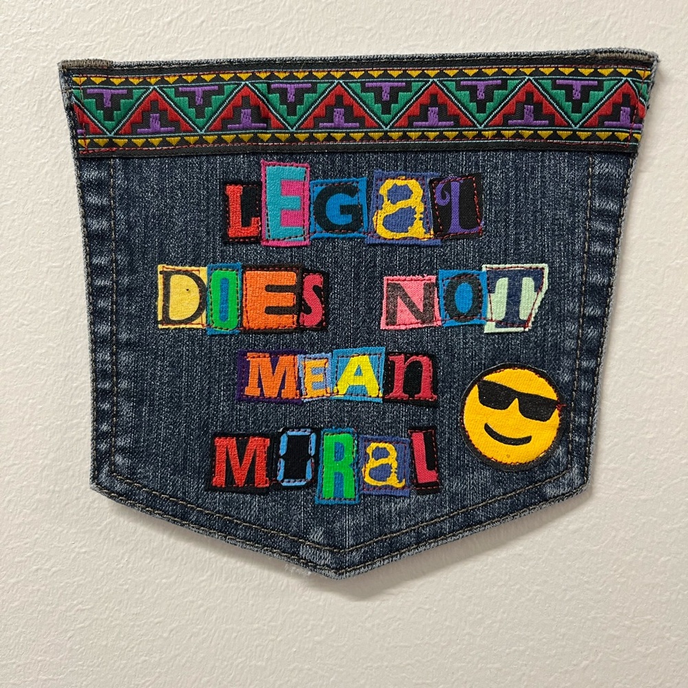 Legal not moral art collage patch